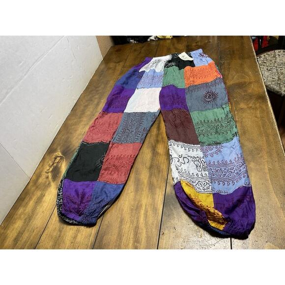 New Kathmandu Imports Pants Womens Patchwork Hippie Boho Baggy Small - Picture 1 of 10